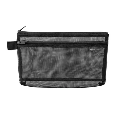 ミドリ(MIDORI） DESIGNPHIL Midori 41832006 Pen Case, Mesh Pen Pouch, Black A