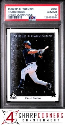1998 SP AUTHENTIC SHEER DOMINANCE #SD4 CRAIG BIGGIO HOF POP 1 PSA 10 - Image 1 of 3