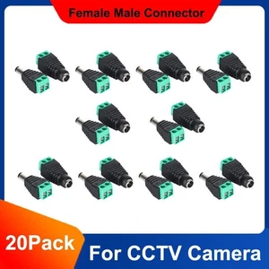 10Pairs 5.5mm X 2.1mm Adapter Balun DC Power Connector Adapter Male Female Power - Picture 1 of 11