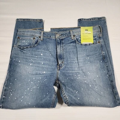 Levi's 512 Slim Taper New Men's  Jeans Paint Splatter 38X30 Stretch NWT $79.50 - Image 1 of 4