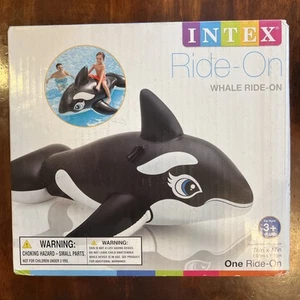 Intex Vinyl Inflatable Orca Whale Ride-On Pool Float Sealed NEW 76in x 47in - Picture 1 of 5