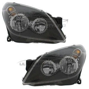 Astra H MK5 2004-2011 Headlights Headlamps Pair Black Left Right SXi SRi VXR - Picture 1 of 24
