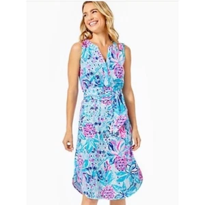 LILLY PULITZER Naila Pineapple Preppy Midi Dress XS - Picture 1 of 7