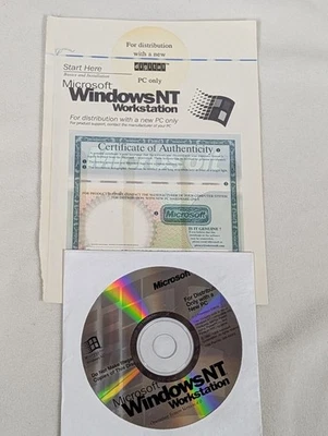 Vintage Microsoft Windows NT Workstation OS Version 4.0 w/ CD Key - Image 1 of 2