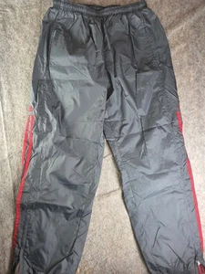 Vintage Adidas Pants Men Medium Gray Red Ankle Zip Track Windbreaker - Picture 1 of 9