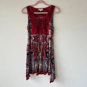 Vestido Solero Asimétrico Estampado Boho Bordado Estado Altard Para Mujer S Playa Hippie - Imagen 1 de 7