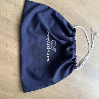 VINEYARD Vines TRAVEL Shoe DRAWSTRING TOTE Reusable Bag Navy Blue Whale - Image 1 of 4