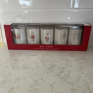 Rae Dunn 6 Pack Flameless LED Pillar Christmas Candles Votive Size New NIB - Picture 1 of 8