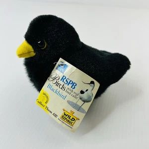 RSPB Wild Republic Blackbird Bird Plush Soft Toy NO SOUNDS With Tags - Picture 1 of 9