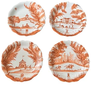 Set Of 4 Juliska Country Estate Autumnal Traditions 8” Plates~RARE - Picture 1 of 7