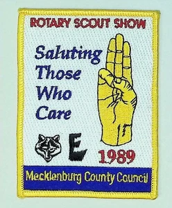 Rotary Scout Show 1989 Boy Scout Event Patch Mecklenburg County - Picture 1 of 2