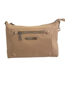 Steve Madden Umhängetasche verstellbarer Schulterriemen taupe Reißverschlusstasche vorne - Bild 1 von 13