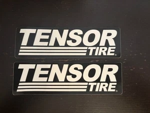 Tensor Tire Stickers 2 PC Set STRIPES Truck Racing Tractor Decals Black White - Picture 1 of 1