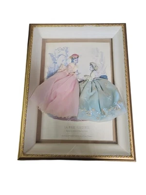 Vestidos de moda victorianos franceses La Mode Illustree con caja de sombras Foto 1 de 4