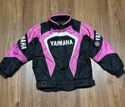 雅马哈粉色黑色青少年雪地摩托车夹克 10 码? 中号 — 第 1/4 张图片