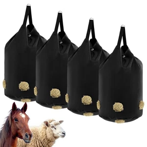 4 Pack Hay Bag for Goats Waterproof Slow Feed Hay Bags for Horses 1680D Hay F... - Picture 1 of 7