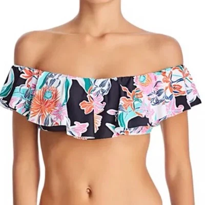 Nuevo con etiquetas Top de Bikini Trina Turk Talla 10 Bandeau con Volantes Multicolor Tropical Floral Foto 1 de 4