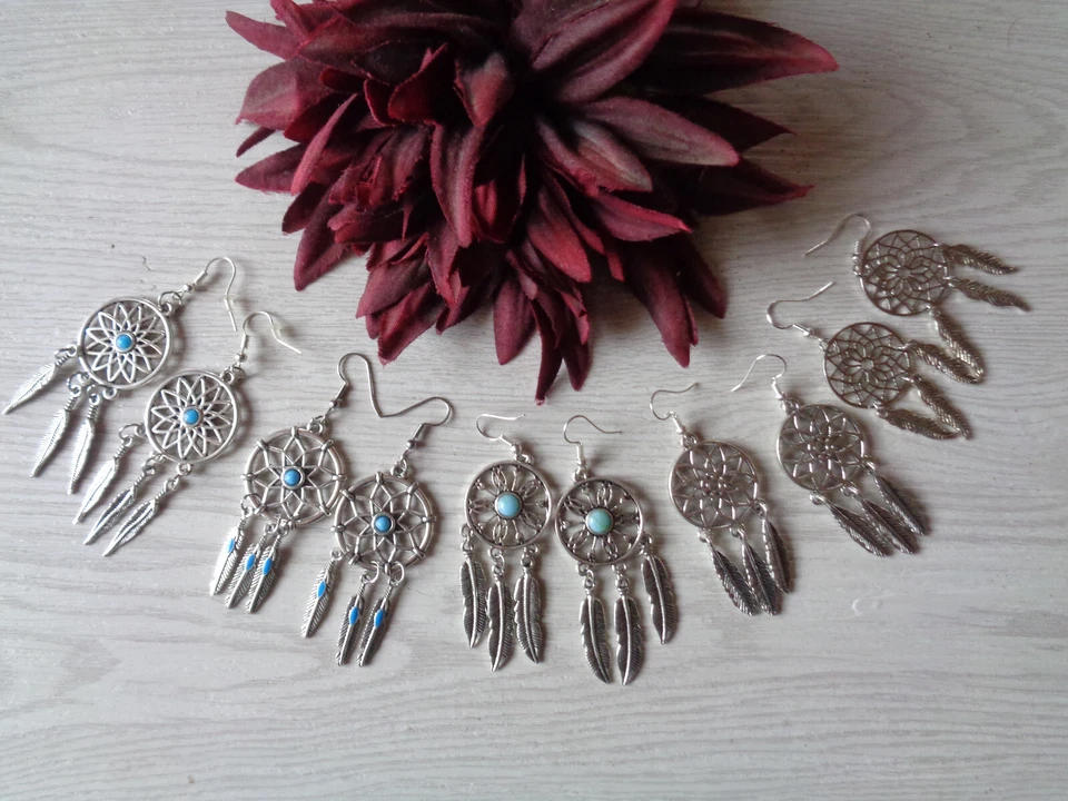 Ohrringe Traumfänger silber   5 verschiedene Varianten auswählbar - Bild 1 von 1