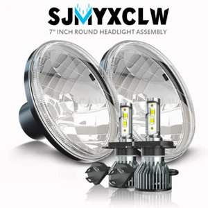 Pair Fit AC Shelby Cobra 1962-1973 7" inch Round LED Headlights Hi/Lo Beam - Picture 1 of 16