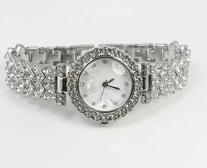 Reloj pulsera de moda con diamantes de imitación brillantes para mujer 8,5" nuevo sin etiquetas - Imagen 1 de 5