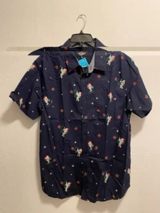 Men’s Christmas Astronaut Button Down T-Shirt Size XL Brand New - Picture 1 of 3