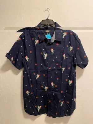 Men’s Christmas Astronaut Button Down T-Shirt Size XL Brand New - Image 1 of 3