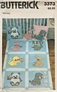 1980's VTG Butterick Baby Quilt,Stuffed Animals or Pillows Pattern 3373 UNCUT - Picture 1 of 2
