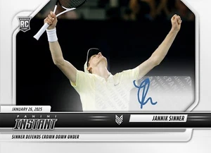 ✨2024 Panini Instant Tennis #JS-5 ✨ATP JANNIK SINNER ✨GRAND SLAM RC  24/99 AUTO - Picture 1 of 2