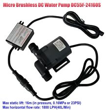 DC55F-24160S 24V DC Small Power efficient Brushless Water Pump 80W 16m 1800LPH