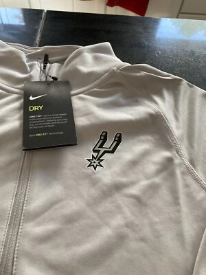 WOMENS Nike Drifit San Antonio Spurs NBA Long Sleeve 1/4 Zip Top MEDIUM GRAY NWT - Image 1 of 4