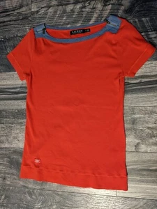 Top de mujer Lauren Ralph Lauren cuello mediano con cremallera rojo azul cuello de barco preppy  - Imagen 1 de 7