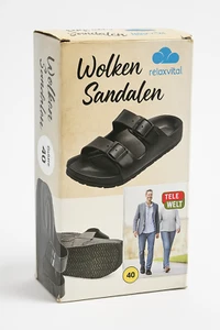 Wolken-Sandalen RelaxVital in Schwarz Größe 40 Extra weiches Fußbett F05/05 - Bild 1 von 1