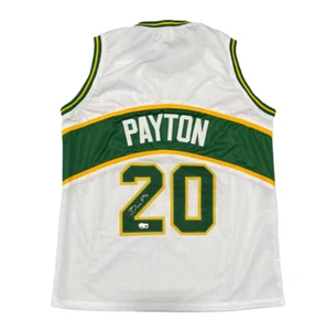 Gary Payton Signed Seattle Supersonics Custom Jersey Beckett Witness BAS COA - Picture 1 of 3