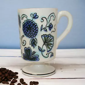 Taza de pedestal de desplazamiento floral azul Holt Howard 1964 7649 - Imagen 1 de 10