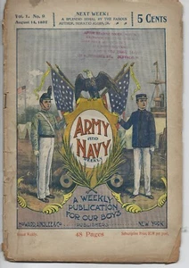 WEST POINT & ANNAPOLIS UPTON SINCLAIR ARMY AND NAVY #09 DIME NOVEL STORY PAPER - Picture 1 of 1