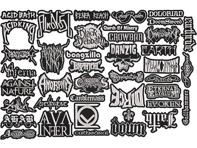 Doom Metal full EMBROIDERY shaped 10pcs/Lot Random Mix Sew-On Patches - Image 1 of 3