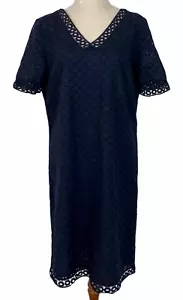 Jacqui E Womens Size 10 Black Lace Short Sleeve Lined Dress - Picture 1 of 5