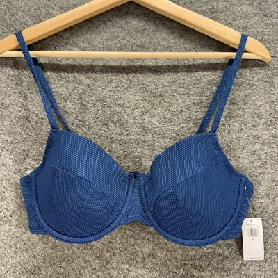 New Old Navy Bralette Bra Women M Medium Blue Underwired Opaque Push Up Lined - Image 1 of 4