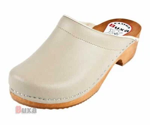 Zoccoli in legno pelle F3 beige colore uomo - Foto 1 di 1