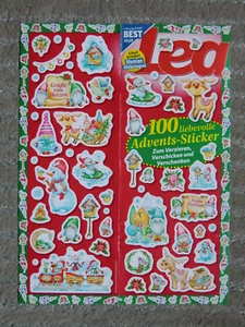 Gr. Aufkleber-Bogen 100 liebevolle Advent-Grüße Schneemann Wichtel v Zeitschrift - Bild 1 von 1
