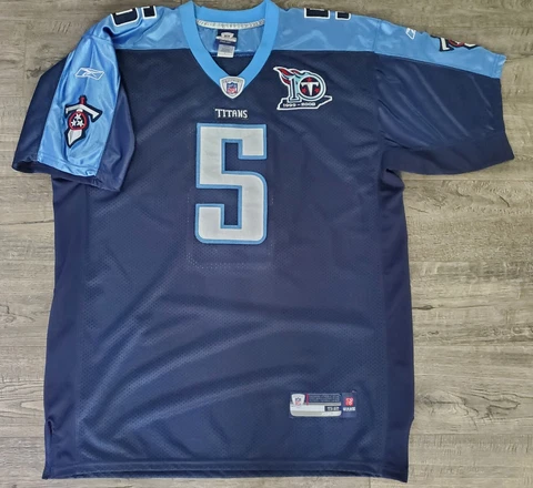 Reebok Authentic Kerry Collins Tennessee Titans Jersey Stitched Vintage Sz 52 Cover