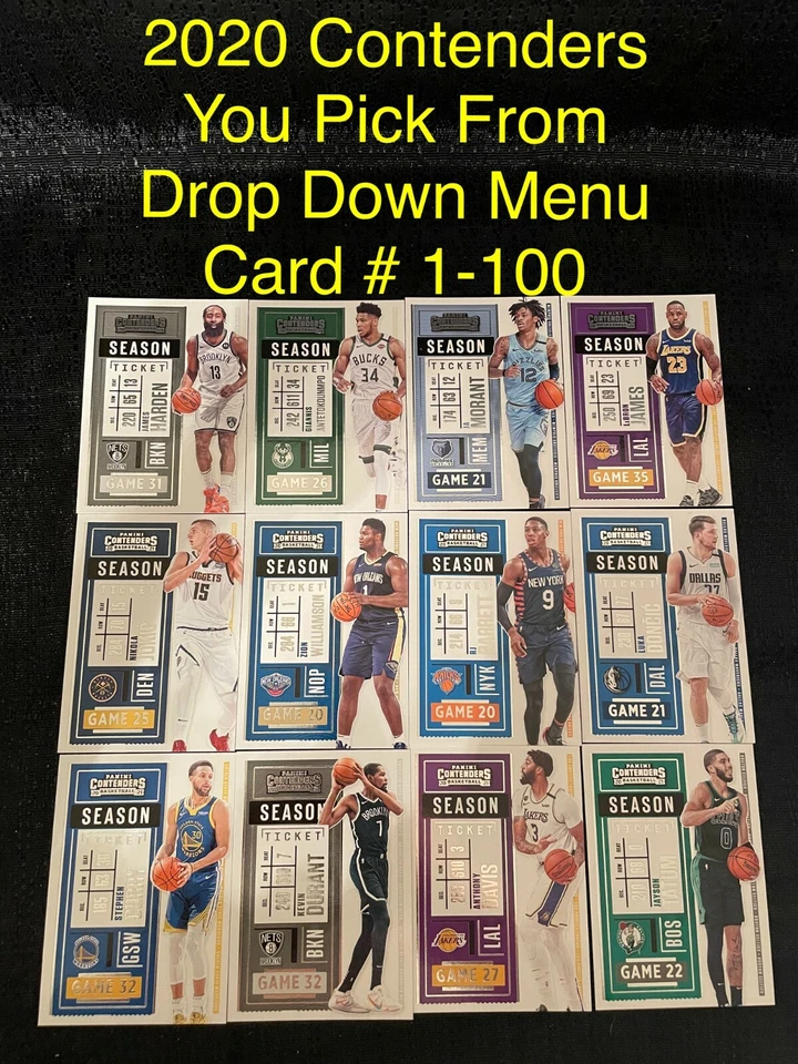 2020-21 Panini Contenders Season Ticket You Pick Card Complete Your Set #1-100 - Image 1 of 1