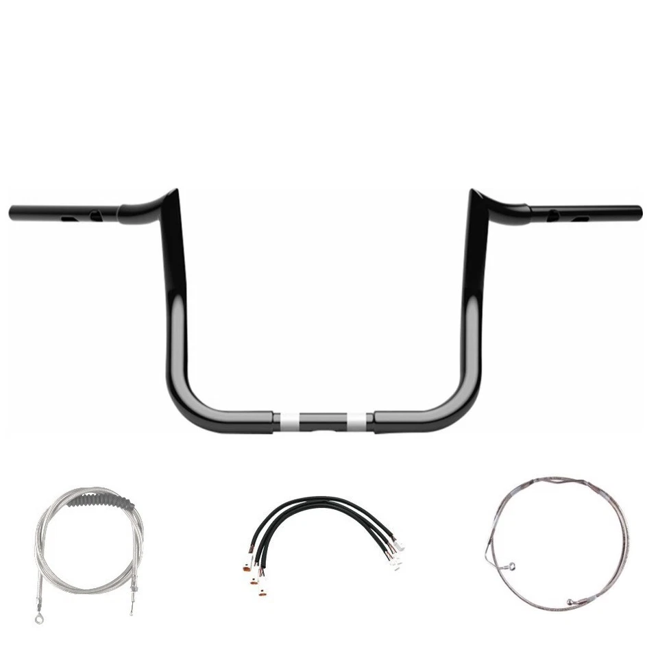 Kit de manillar Meathook 1 1/4" negro 10" 2024 y nuevo Harley Street Glide Foto 1 de 1
