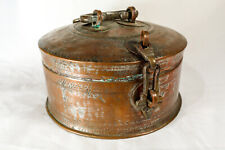 Antique Indian Tinned Copper Betel Pandan Box  Container Hand Crafted - 1800s