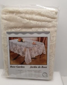 NEW VINTAGE SCRANTON LACE CO TABLE CLOTH 60"X120" OBLONG IVORY - Picture 1 of 4