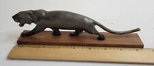 Wood Panther Small 8.5" Long Made In India Statue