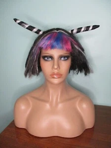 8" schwarz bunt GEHÖRN Bob COSPLAY Perücke - IBUKI MIODA - Bild 1 von 11