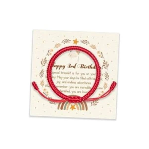 3 Year Old Birthday Gift for Girl and Boy. Adjustable Red String 3rd Bday - Picture 1 of 8