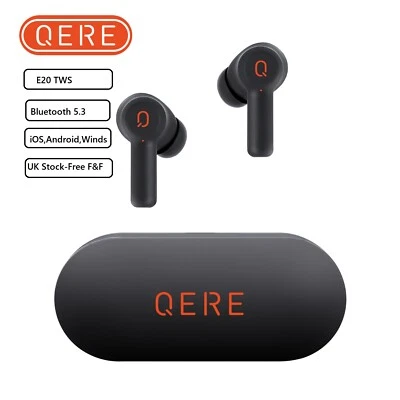 QERE E20 Wireless Bluetooth Earphones Headphones Earbuds In-Ear For All Devices - Image 1 of 4