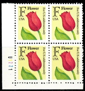 F Flower Tulip Plate Block of 4 PL U1221 MNH Scott's 2517 Lower Left Position - Picture 1 of 2